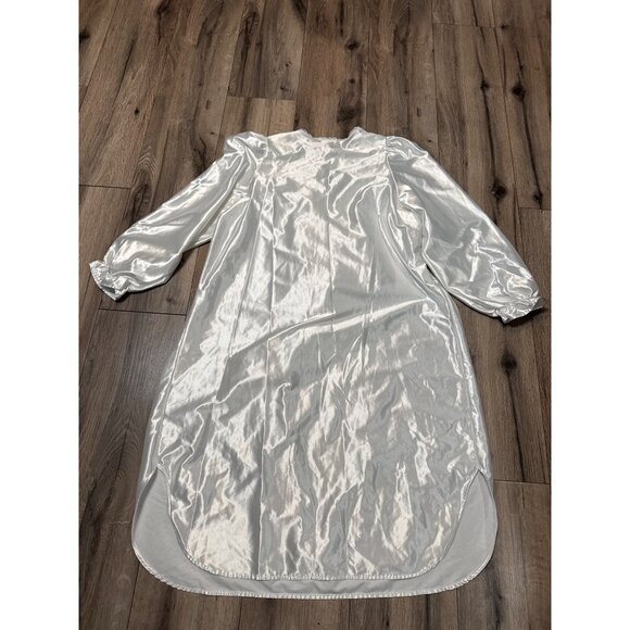 Vintage Cachet Modest Bridal Nightgown Satin & Lace Petite Medium Sears White - Picture 6 of 11